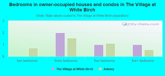 Bedrooms in owner-occupied houses and condos in The Village at White Birch