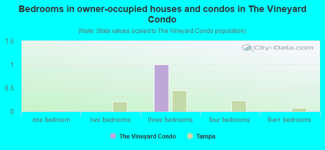Bedrooms in owner-occupied houses and condos in The Vineyard Condo