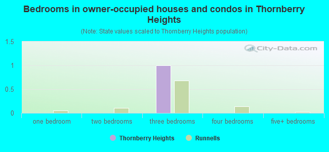 Bedrooms in owner-occupied houses and condos in Thornberry Heights