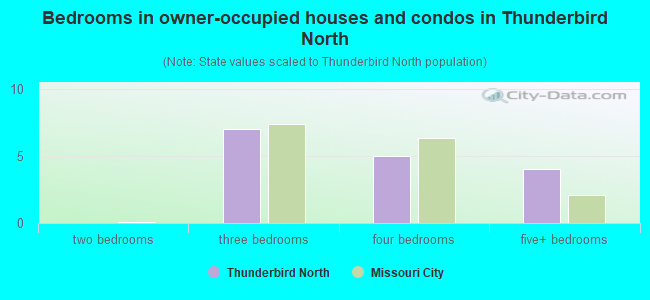 Bedrooms in owner-occupied houses and condos in Thunderbird North