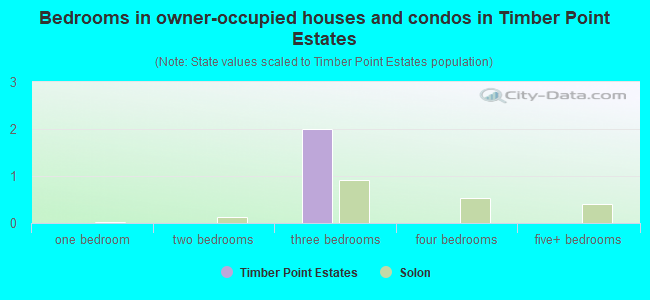Bedrooms in owner-occupied houses and condos in Timber Point Estates