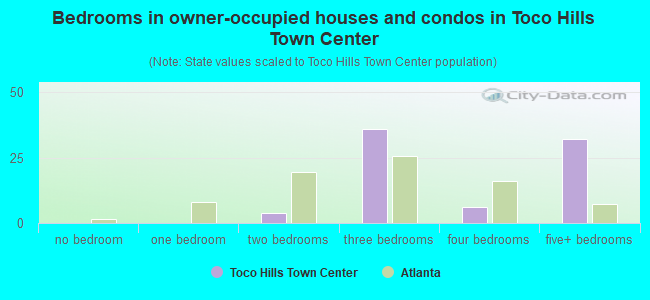 Bedrooms in owner-occupied houses and condos in Toco Hills Town Center