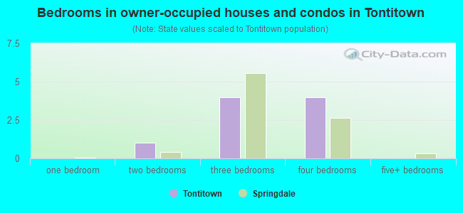 Bedrooms in owner-occupied houses and condos in Tontitown