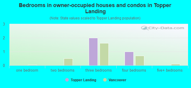 Bedrooms in owner-occupied houses and condos in Topper Landing