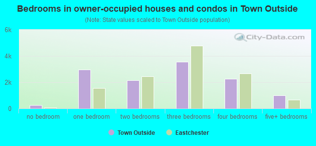 Bedrooms in owner-occupied houses and condos in Town Outside