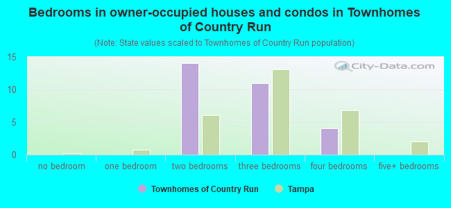 Bedrooms in owner-occupied houses and condos in Townhomes of Country Run