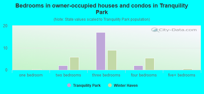 Bedrooms in owner-occupied houses and condos in Tranquility Park