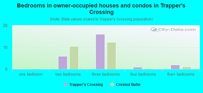 Bedrooms in owner-occupied houses and condos in Trapper's Crossing