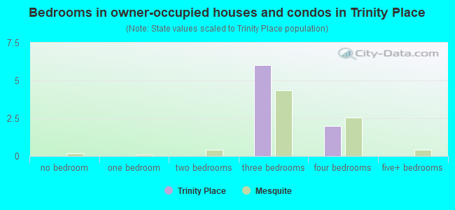 Bedrooms in owner-occupied houses and condos in Trinity Place