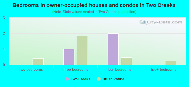 Bedrooms in owner-occupied houses and condos in Two Creeks