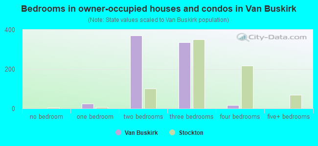 Bedrooms in owner-occupied houses and condos in Van Buskirk