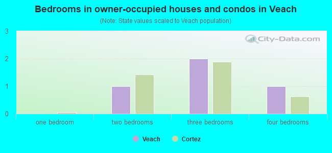 Bedrooms in owner-occupied houses and condos in Veach