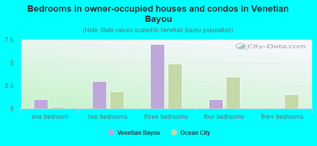 Bedrooms in owner-occupied houses and condos in Venetian Bayou