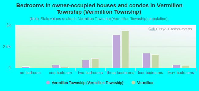 Bedrooms in owner-occupied houses and condos in Vermilion Township (Vermillion Township)