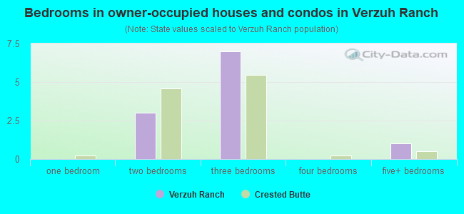 Bedrooms in owner-occupied houses and condos in Verzuh Ranch