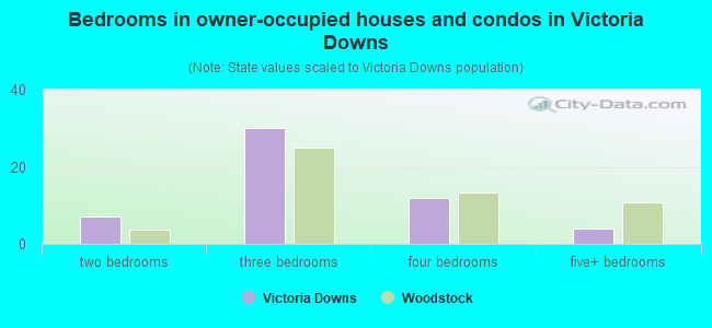 Bedrooms in owner-occupied houses and condos in Victoria Downs