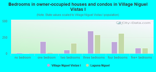 Bedrooms in owner-occupied houses and condos in Village Niguel Vistas I