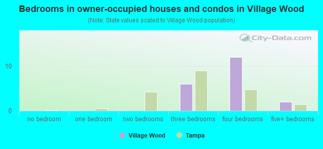 Bedrooms in owner-occupied houses and condos in Village Wood
