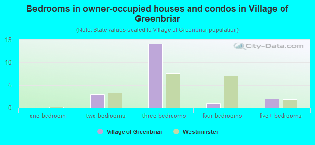 Bedrooms in owner-occupied houses and condos in Village of Greenbriar
