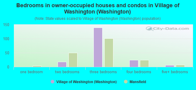 Bedrooms in owner-occupied houses and condos in Village of Washington (Washington)