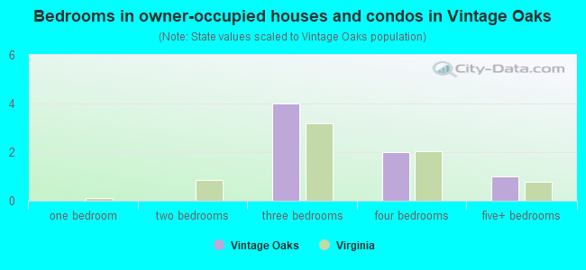 Bedrooms in owner-occupied houses and condos in Vintage Oaks