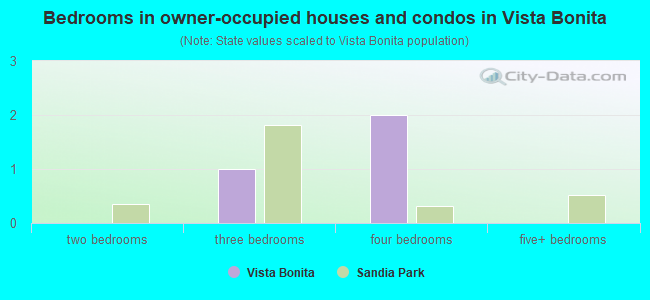Bedrooms in owner-occupied houses and condos in Vista Bonita