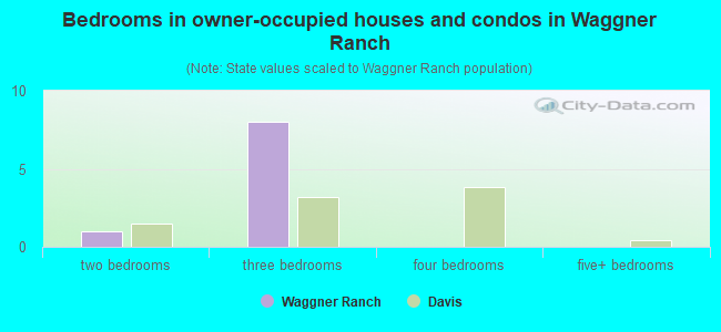 Bedrooms in owner-occupied houses and condos in Waggner Ranch