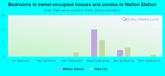 Bedrooms in owner-occupied houses and condos in Walton Station