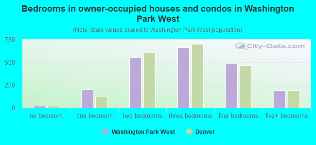 Bedrooms in owner-occupied houses and condos in Washington Park West