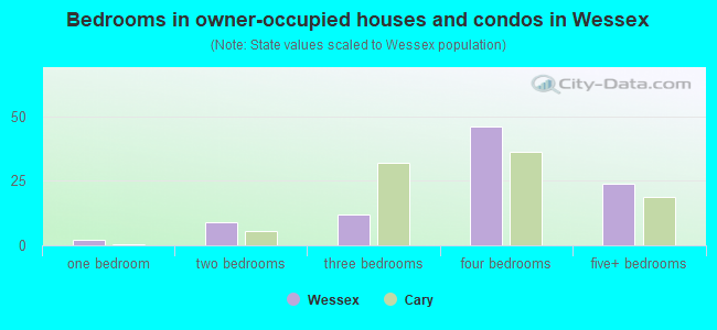 Bedrooms in owner-occupied houses and condos in Wessex