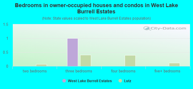 Bedrooms in owner-occupied houses and condos in West Lake Burrell Estates