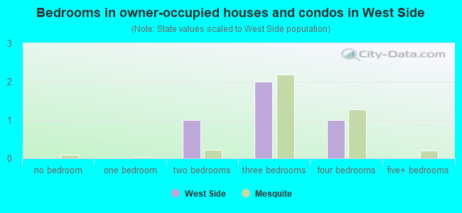 Bedrooms in owner-occupied houses and condos in West Side