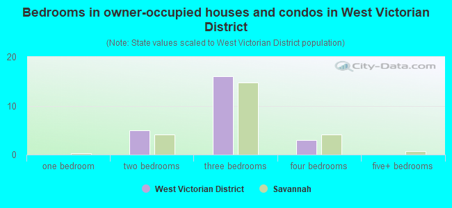 Bedrooms in owner-occupied houses and condos in West Victorian District