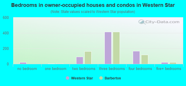 Bedrooms in owner-occupied houses and condos in Western Star