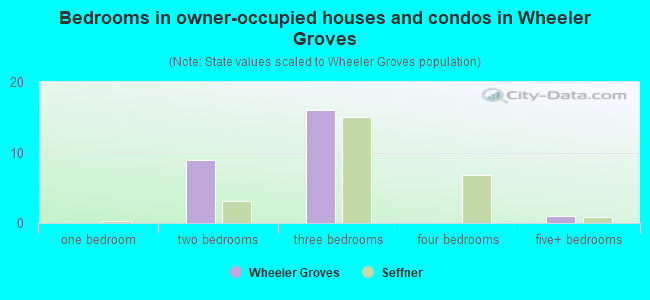 Bedrooms in owner-occupied houses and condos in Wheeler Groves