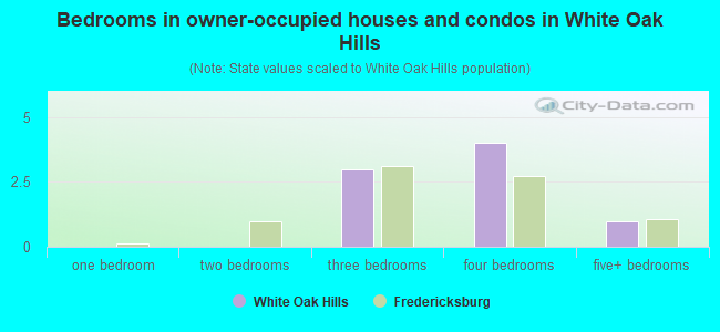 Bedrooms in owner-occupied houses and condos in White Oak Hills