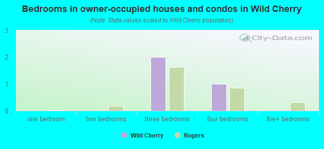 Bedrooms in owner-occupied houses and condos in Wild Cherry