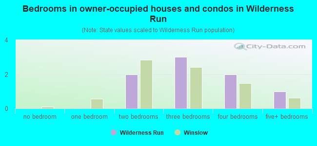 Bedrooms in owner-occupied houses and condos in Wilderness Run