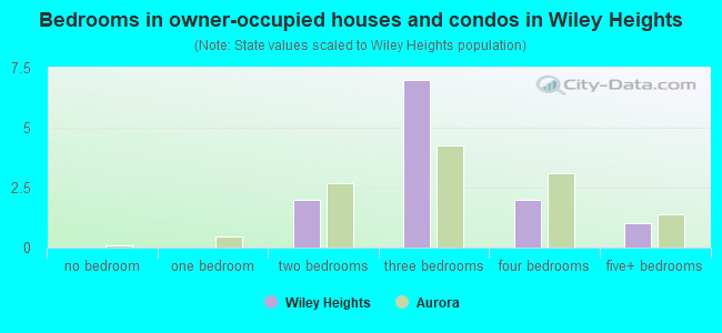 Bedrooms in owner-occupied houses and condos in Wiley Heights