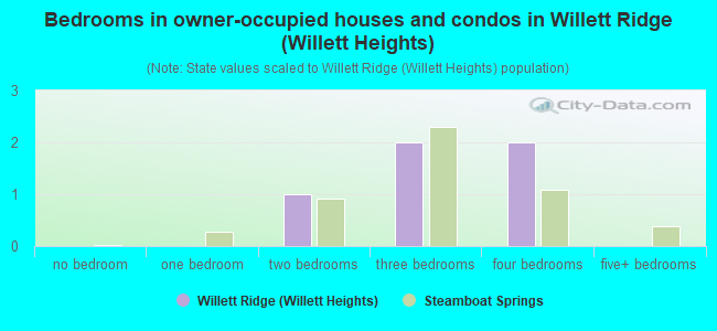 Bedrooms in owner-occupied houses and condos in Willett Ridge (Willett Heights)