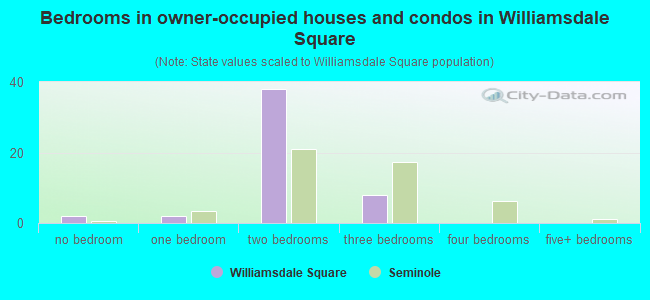 Bedrooms in owner-occupied houses and condos in Williamsdale Square