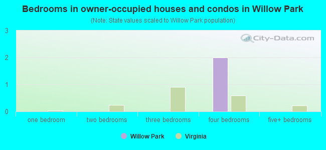Bedrooms in owner-occupied houses and condos in Willow Park