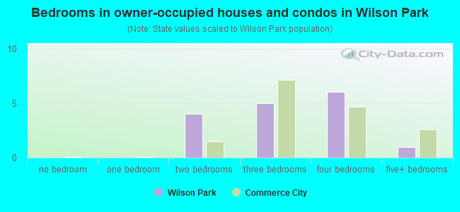 Bedrooms in owner-occupied houses and condos in Wilson Park