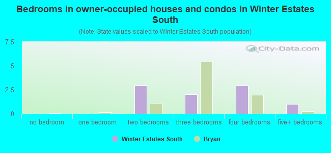 Bedrooms in owner-occupied houses and condos in Winter Estates South