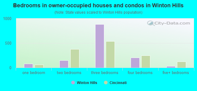Bedrooms in owner-occupied houses and condos in Winton Hills