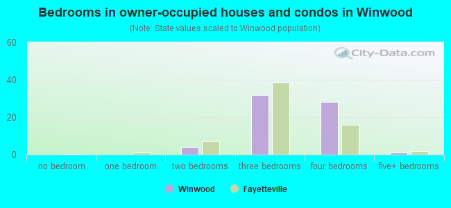 Bedrooms in owner-occupied houses and condos in Winwood