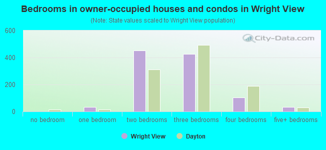 Bedrooms in owner-occupied houses and condos in Wright View
