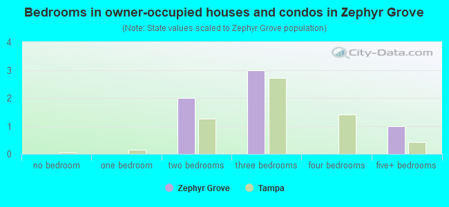 Bedrooms in owner-occupied houses and condos in Zephyr Grove