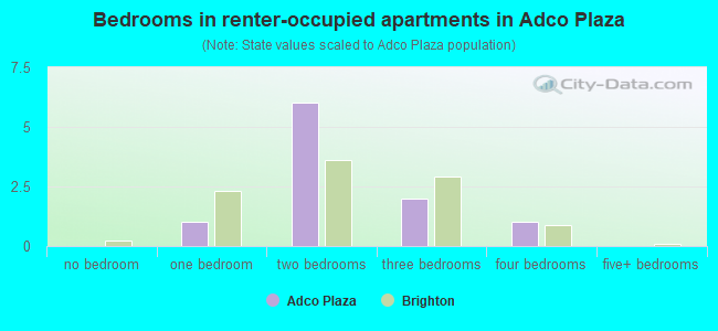 Bedrooms in renter-occupied apartments in Adco Plaza
