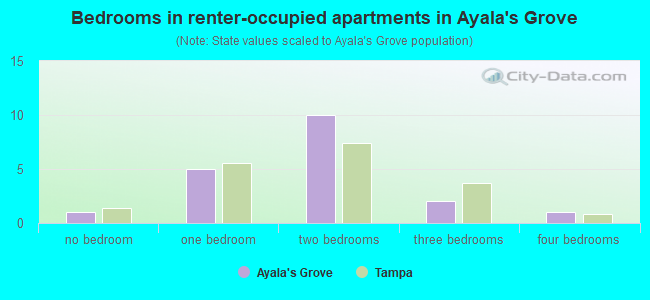 Bedrooms in renter-occupied apartments in Ayala's Grove